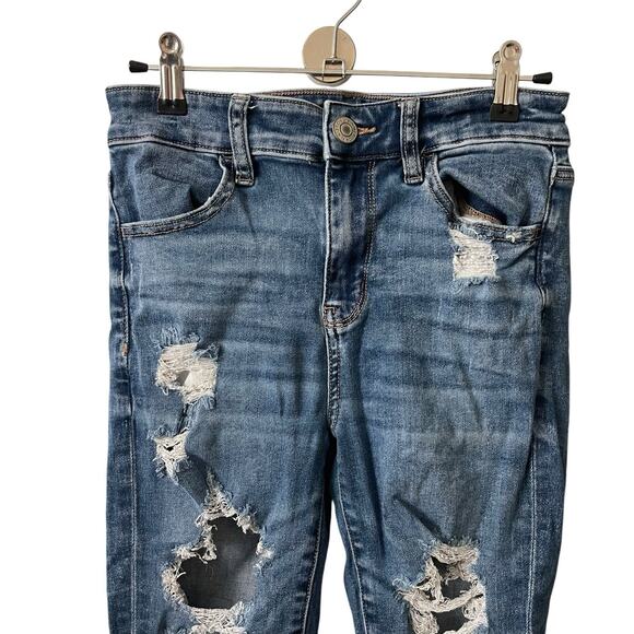 American Eagle 4 Regular HiRise Jegging Distressed Next Level Stretch - Picture 3 of 8